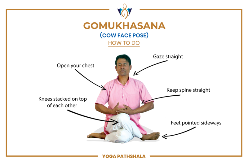 You are currently viewing All in one great”Gomukhasana” yoga poses, steps, benifit, precaution & how to do!