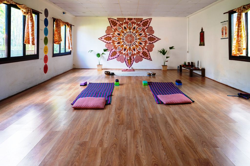 Best Nepal Yoga Retreat hiking, meditation center yoga hall
