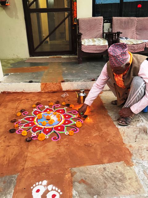 Nepalese culture and festival at Niru Yoga Homestay with meditation hiking retreat, Nagarkot village, Bhaktapur, Kathmandu valley Nepal.